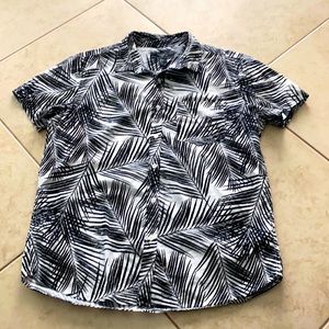 Men’s Palm Leaf black and white shirt